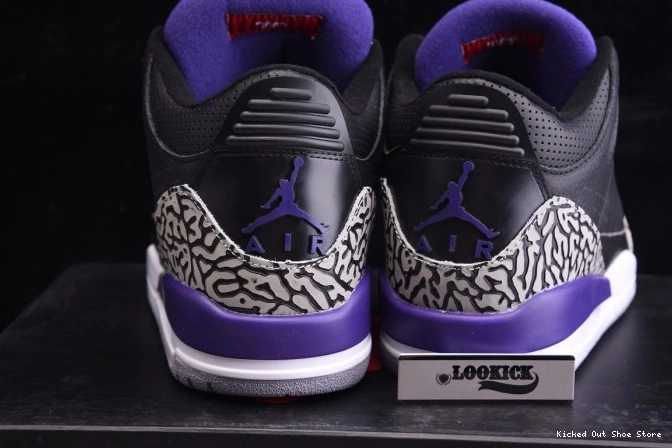 Kick Theory Retro 3 Court Air Purple Black Jordan CT8532-050 0724